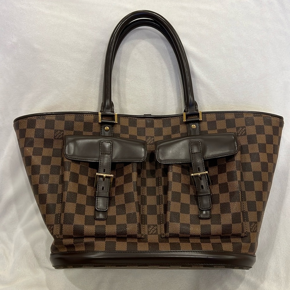 Authentic Louis Vuitton Ebene Manosque GM Damier Tote Bag